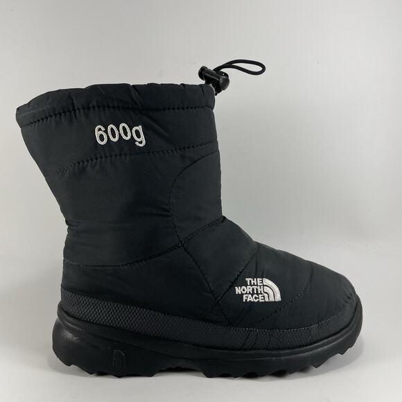 The North Face Nuptse Bootie 600 Big Boys Size 6 Black Slip On Winter Snow - Picture 1 of 12